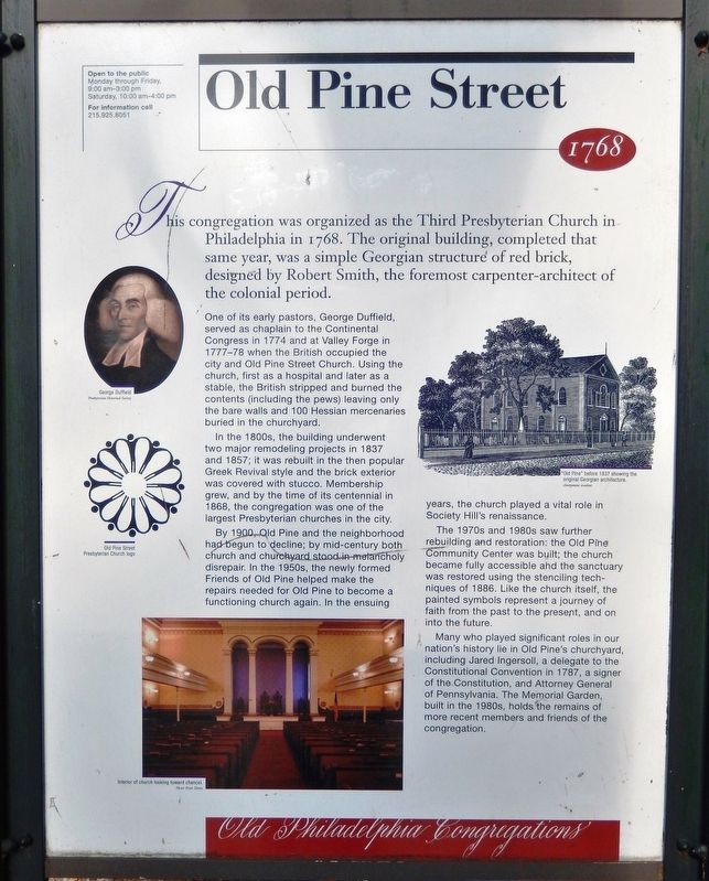 Old Pine Street Marker image. Click for full size.