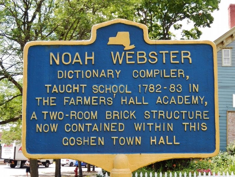 Noah Webster Marker. Click for full size. Noah Webster Marker image. Click for full size.