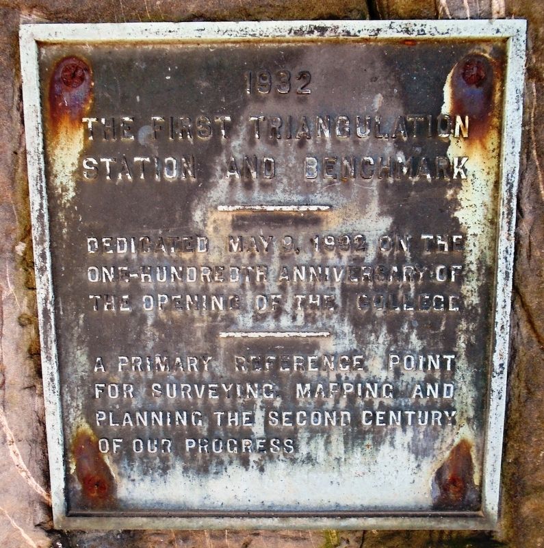 The First Triangulation Station and Benchmark Marker image. Click for full size.