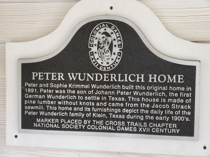 Peter Wunderlich Home Marker image. Click for full size.