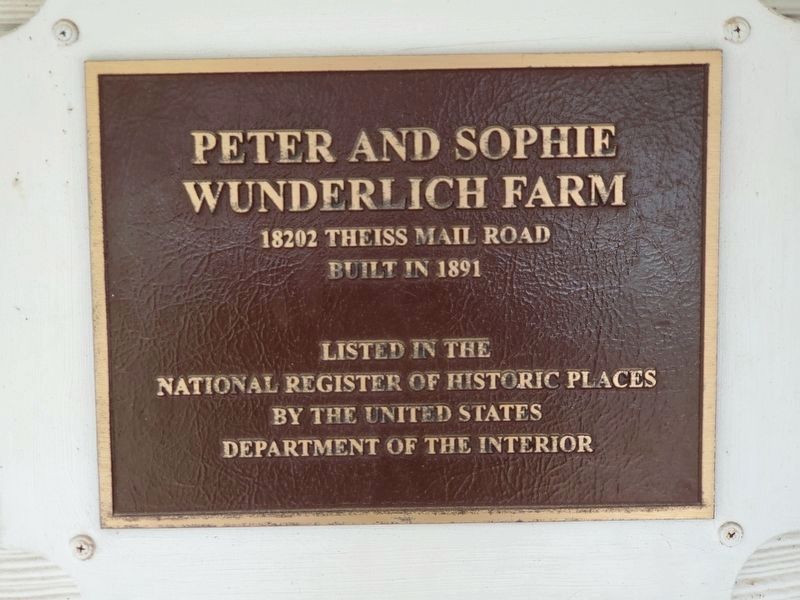 Peter and Sophie Wunderlich Farm NRHP Marker image. Click for full size.