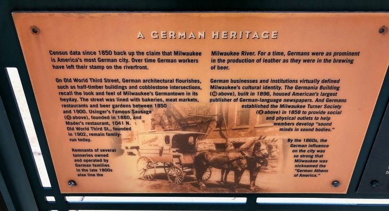 A German Heritage Marker. Click for full size. A German Heritage Marker image. Click for full size.
