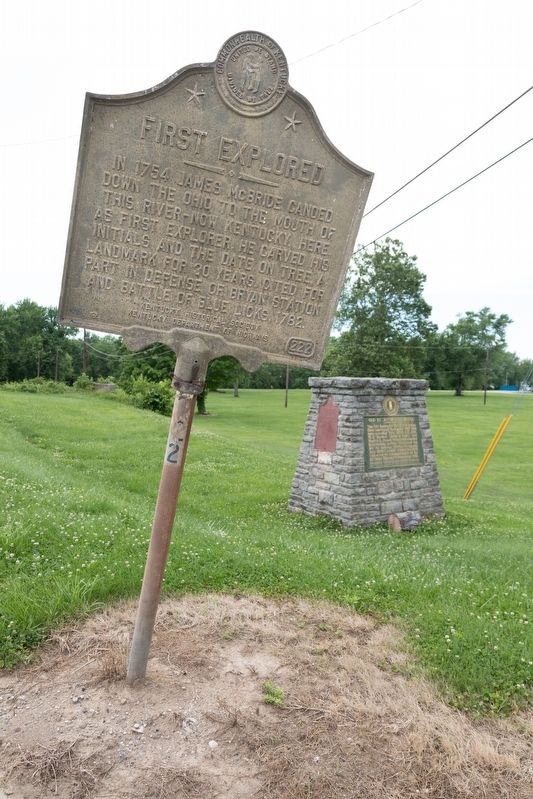 First Explored Marker and Old Kentucky Bridge Monument. Click for full size. First Explored Marker and Old Kentucky Bridge Monument image. Click for full size.
