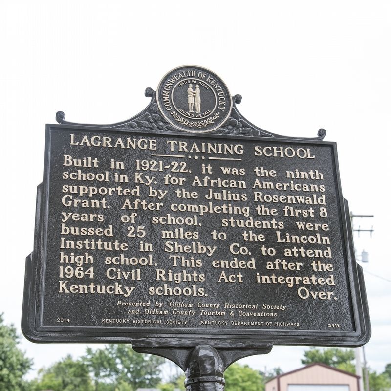 Lagrange Training School side of marker image. Click for full size.