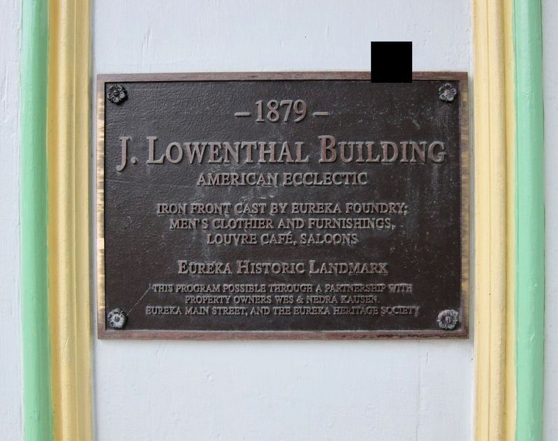 J. Lowenthal Building Marker image. Click for full size.