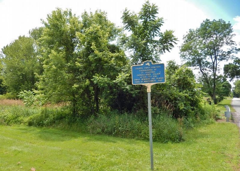 Colden Family Cemetery Marker<br>(<i>wide view looking south cemetery 500 feet east of marker</i>). Click for full size. Colden Family Cemetery Marker<br>(<i>wide view looking south cemetery 500 feet east of marker</i>) image. Click for full size.