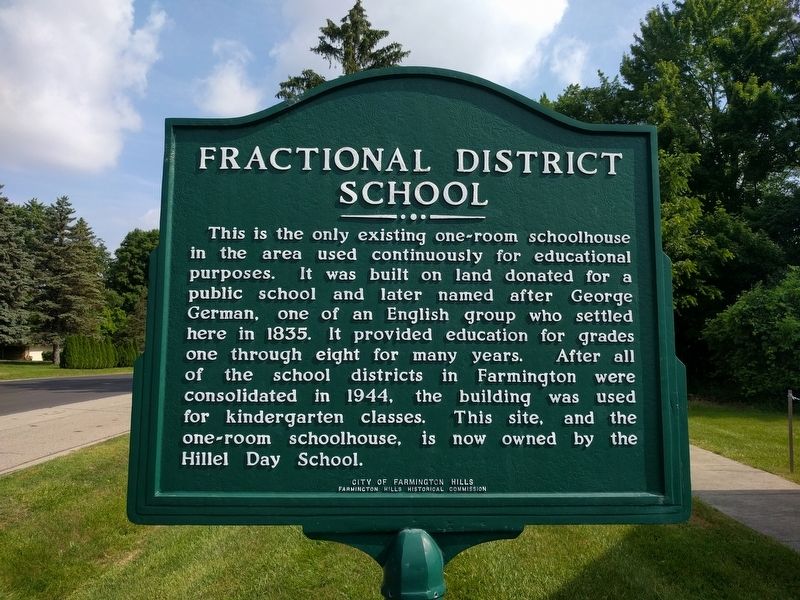 Fractional District School Marker image. Click for full size.