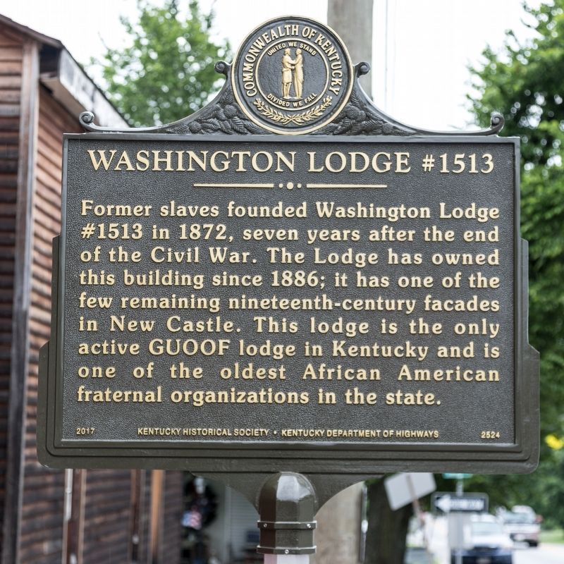 Washington Lodge #1513 side of marker image. Click for full size.