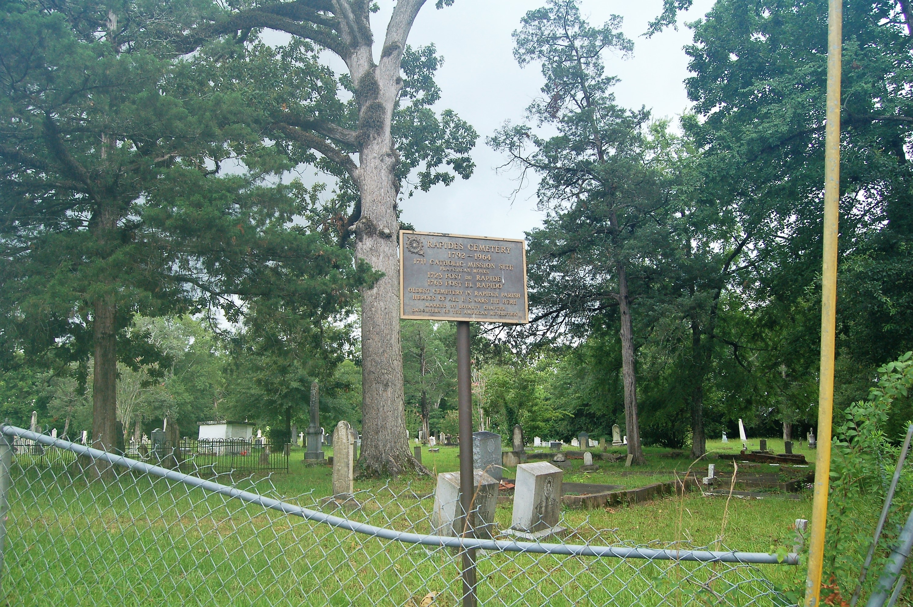 Rapides Cemetery Marker