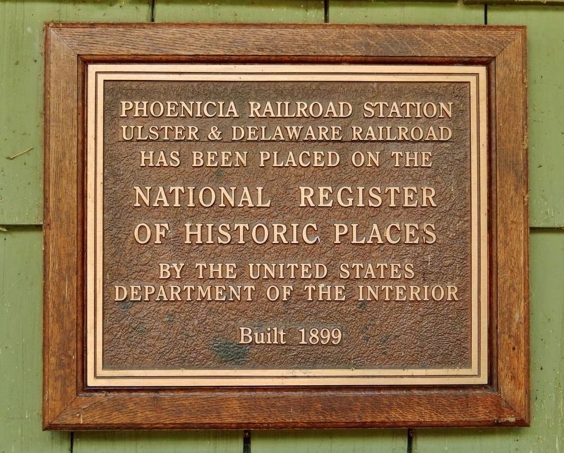 Phoenicia Railroad Station<br>National Register of Historic Places plaque image. Click for full size.