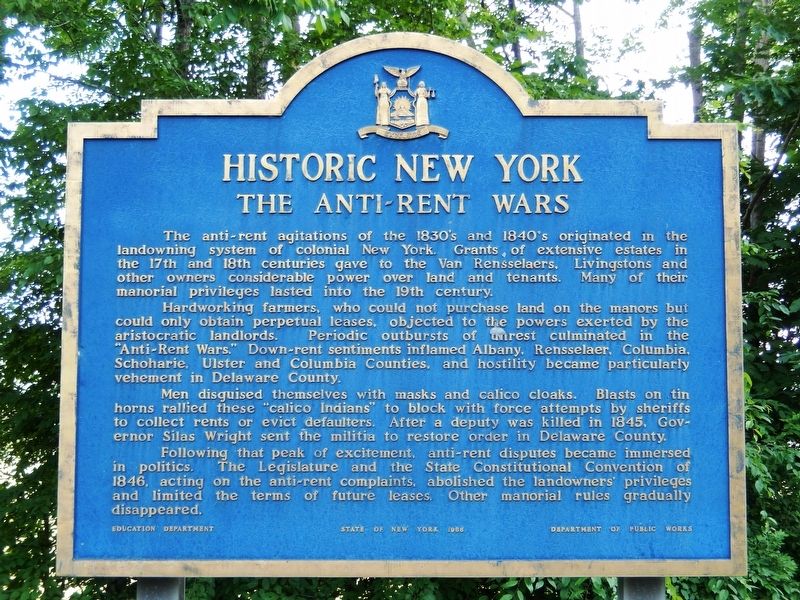 The Anti-Rent Wars Marker image. Click for full size.