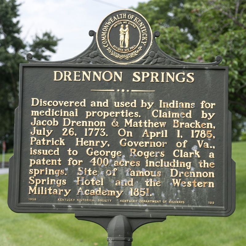 Drennon Springs Marker. Click for full size. Drennon Springs Marker image. Click for full size.