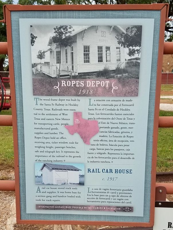Ropes Depot and Rail Car House Marker image. Click for full size.