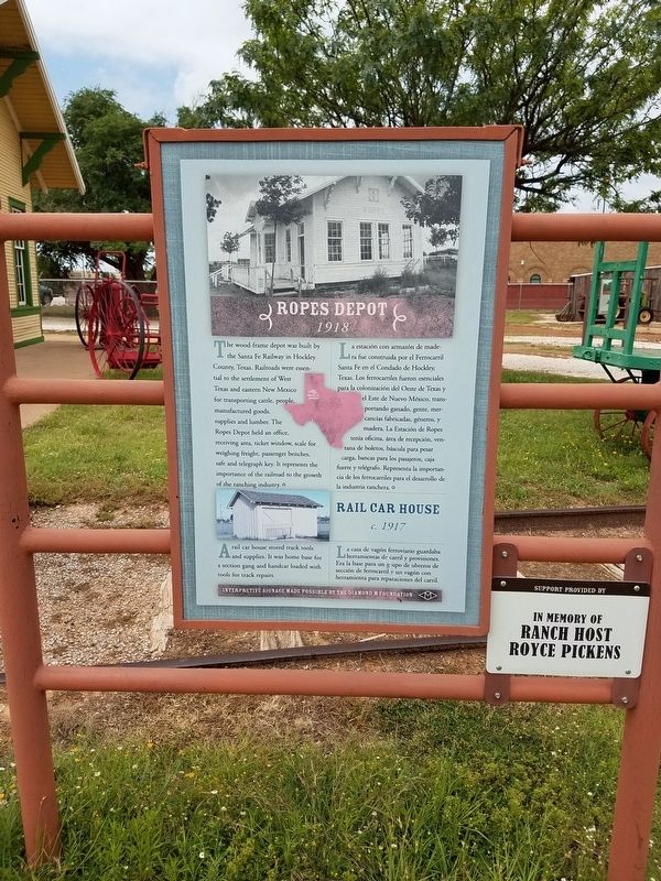 Ropes Depot and Rail Car House Marker. Click for full size. Ropes Depot and Rail Car House Marker image. Click for full size.