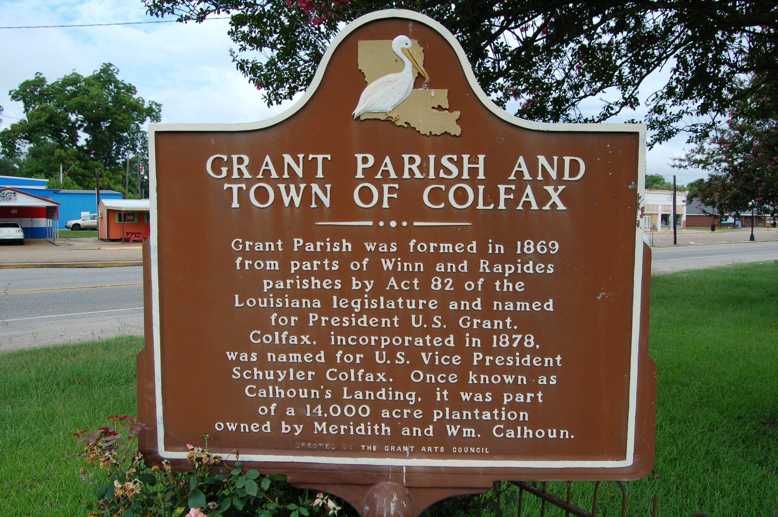 Grant Parish and Town of Colfax Marker