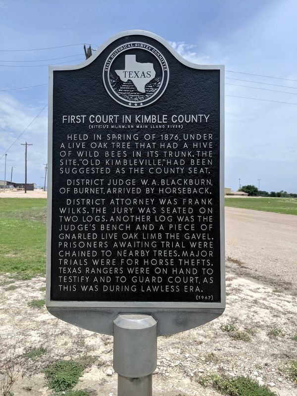 First Court in Kimble County Marker image. Click for full size.