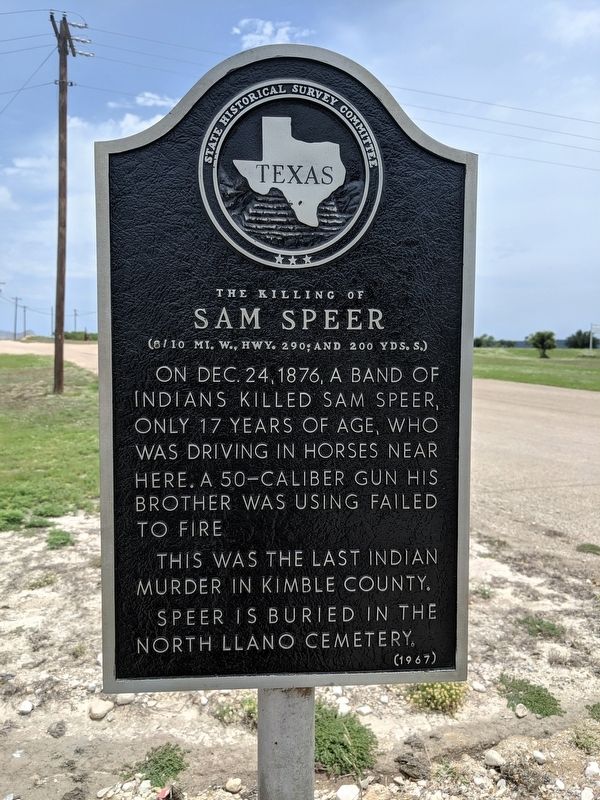 The Killing of Sam Speer Marker image. Click for full size.