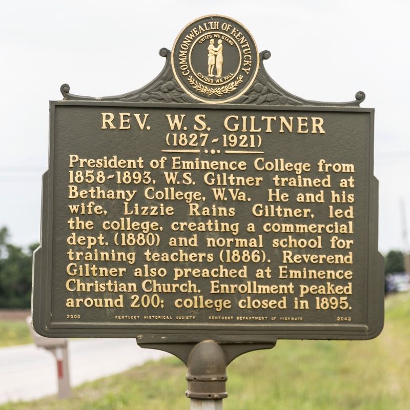 Rev. W.S. Giltner side of Marker image. Click for full size.