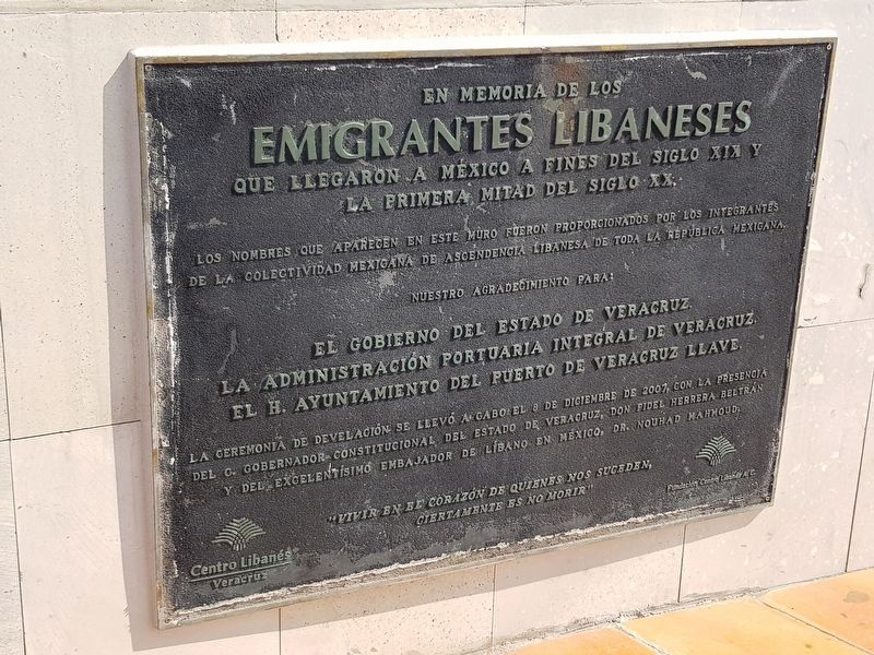 Lebanese Immigrants to Mexico Marker image. Click for full size.