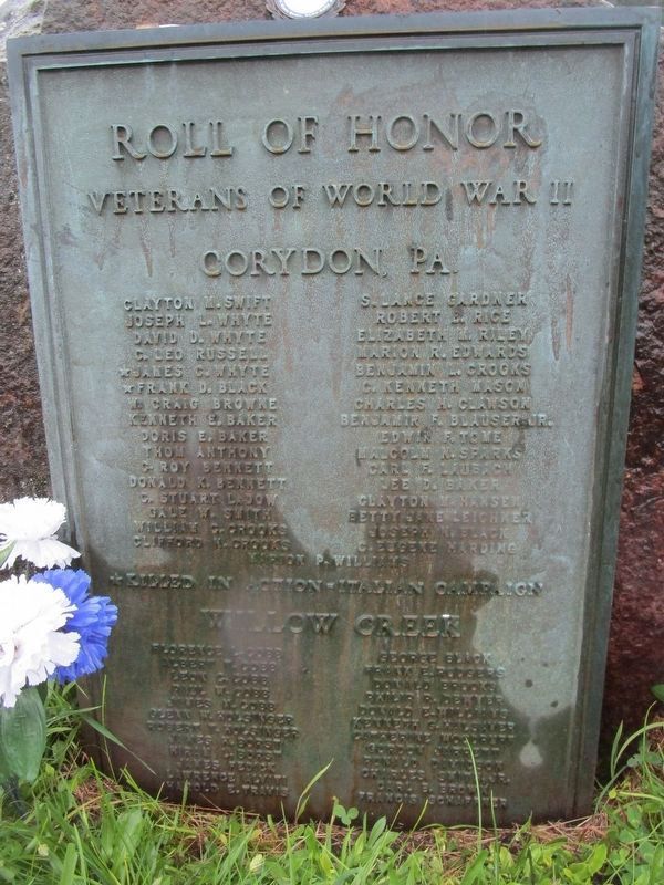 Roll of Honor WWII Memorial image. Click for full size.