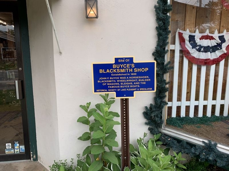 Site of Buyce's Blacksmith Shop Marker. Click for full size. Site of Buyce's Blacksmith Shop Marker image. Click for full size.
