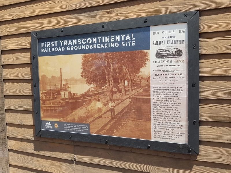 First Transcontinental Railroad Groundbreaking Site Marker image. Click for full size.