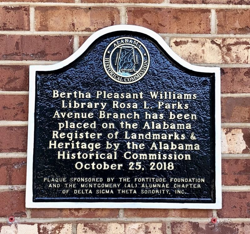 Bertha Pleasant Williams Library Marker image. Click for full size.