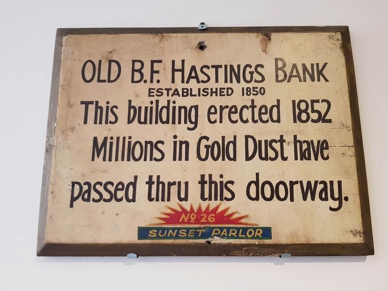 A previous B.F. Hastings Bank Building Marker. Click for full size. A previous B.F. Hastings Bank Building Marker image. Click for full size.