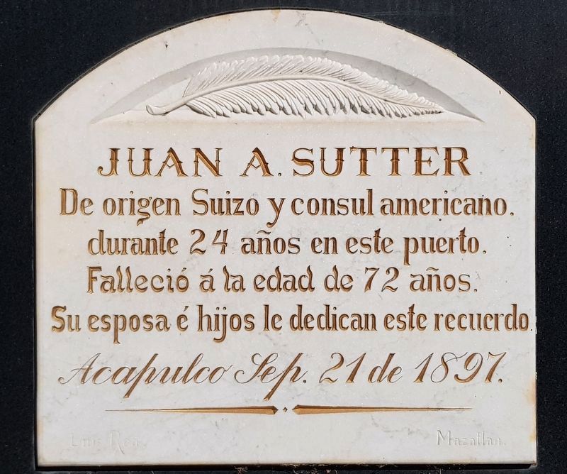 John A. Sutter, Jr.'s original Mexican gravestone image. Click for full size.