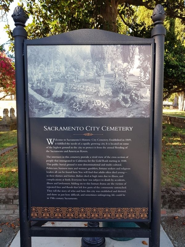 Sacramento City Cemetery / People of the Cemetery Marker. Click for full size. Sacramento City Cemetery / People of the Cemetery Marker image. Click for full size.