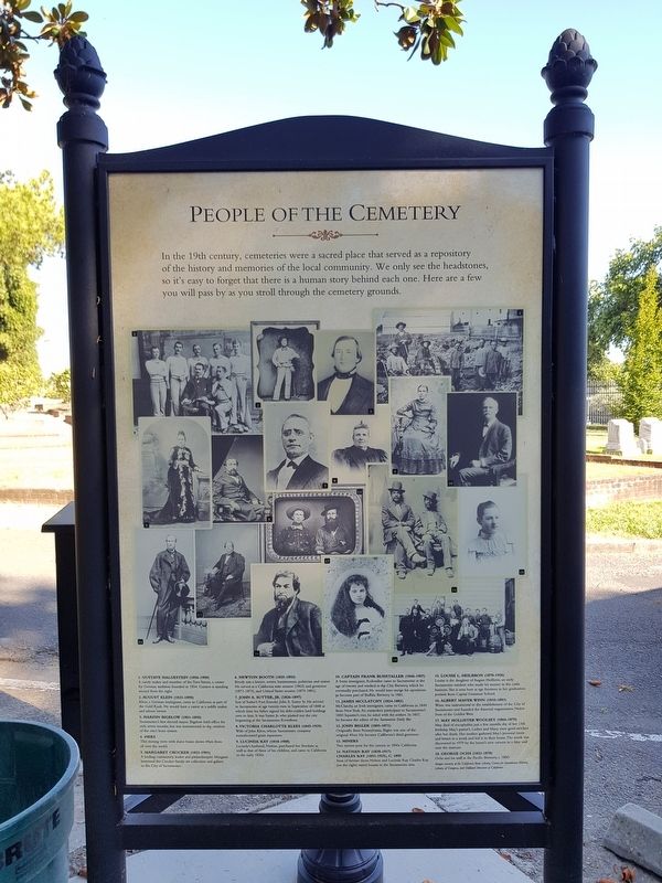 Sacramento City Cemetery / People of the Cemetery Marker. Click for full size. Sacramento City Cemetery / People of the Cemetery Marker image. Click for full size.