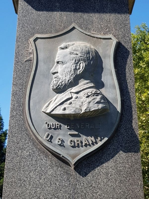A closer view of the Grant image on the G.A.R. Memorial image. Click for full size.