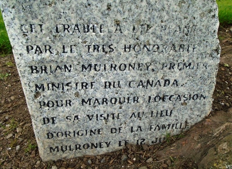 Brian Mulroney Ancestral Home Visit Marker (French) image. Click for full size.