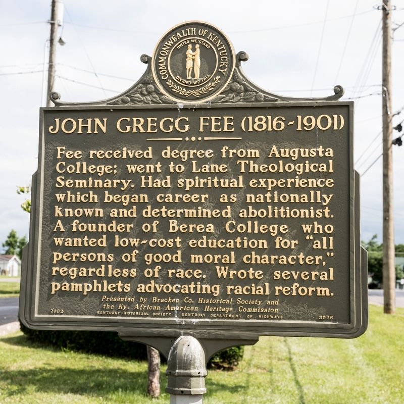 John Gregg Fee side of marker image. Click for full size.