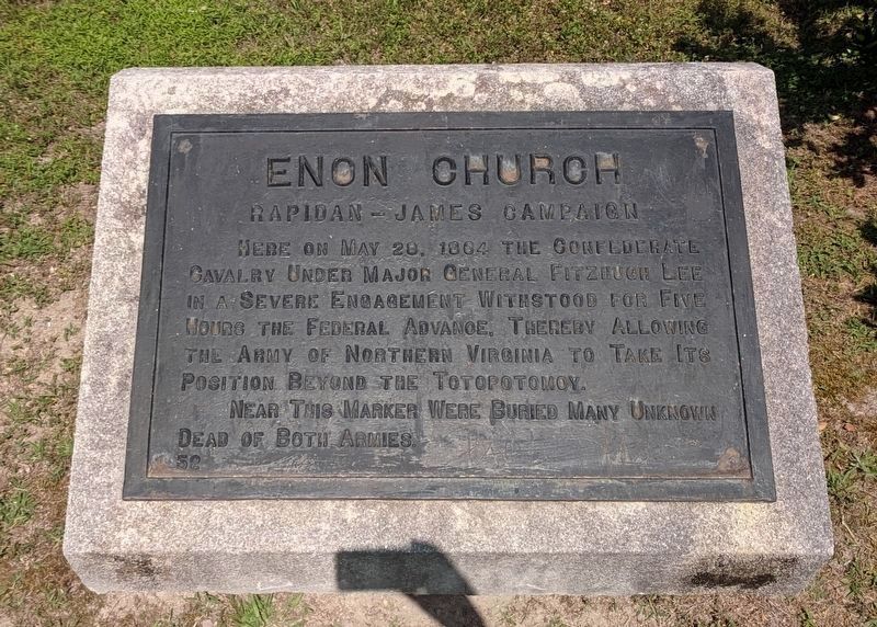 Enon Church Capstone (relocated). Click for full size. Enon Church Capstone (relocated) image. Click for full size.