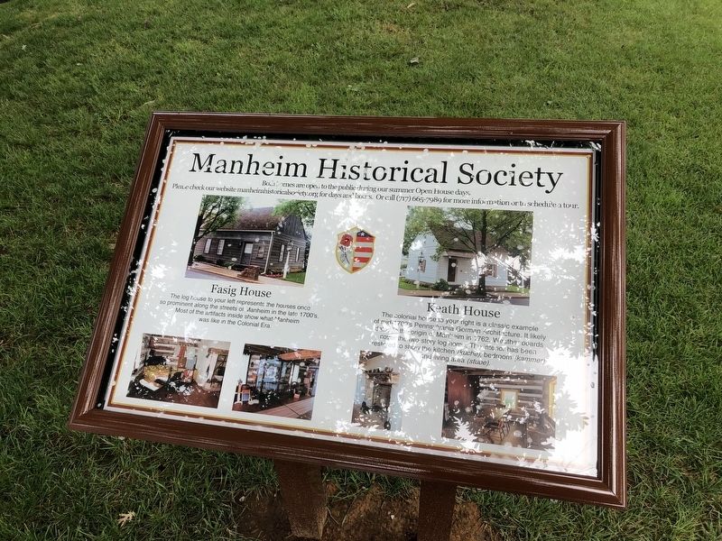 Manheim Historical Society Marker image. Click for full size.