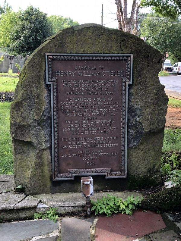 Memorial to Henry William Stiegel Marker image. Click for full size.
