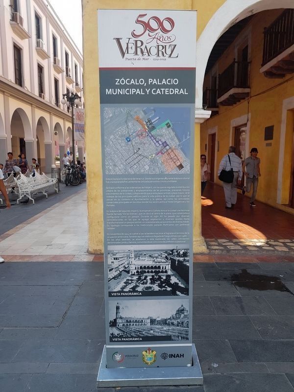 The Central Square, Municipal Palace and Cathedral Marker image. Click for full size.