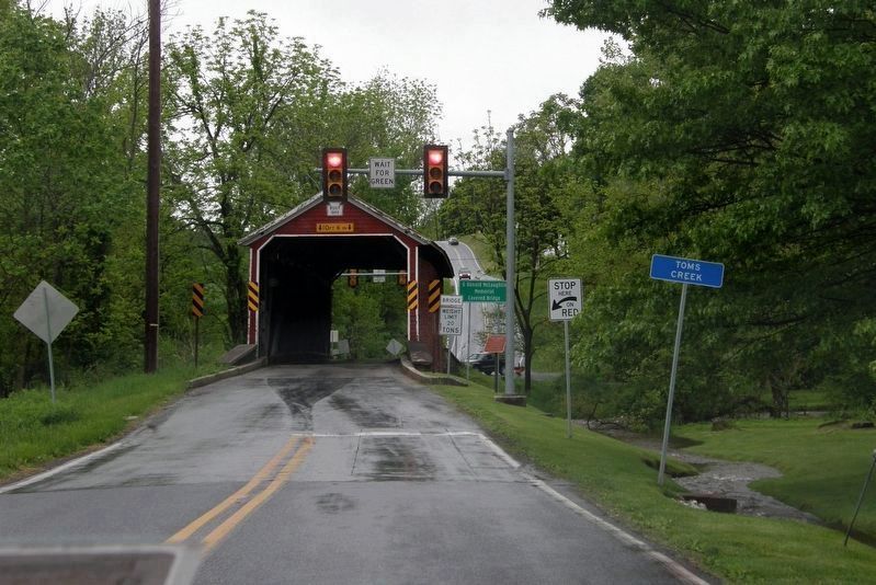 Jacks Mountain Road Covered Bridge Marker. Click for full size. Jacks Mountain Road Covered Bridge Marker image. Click for full size.