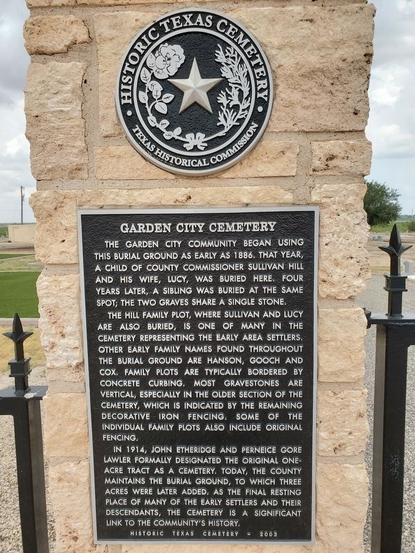 Garden City Cemetery Marker image. Click for full size.