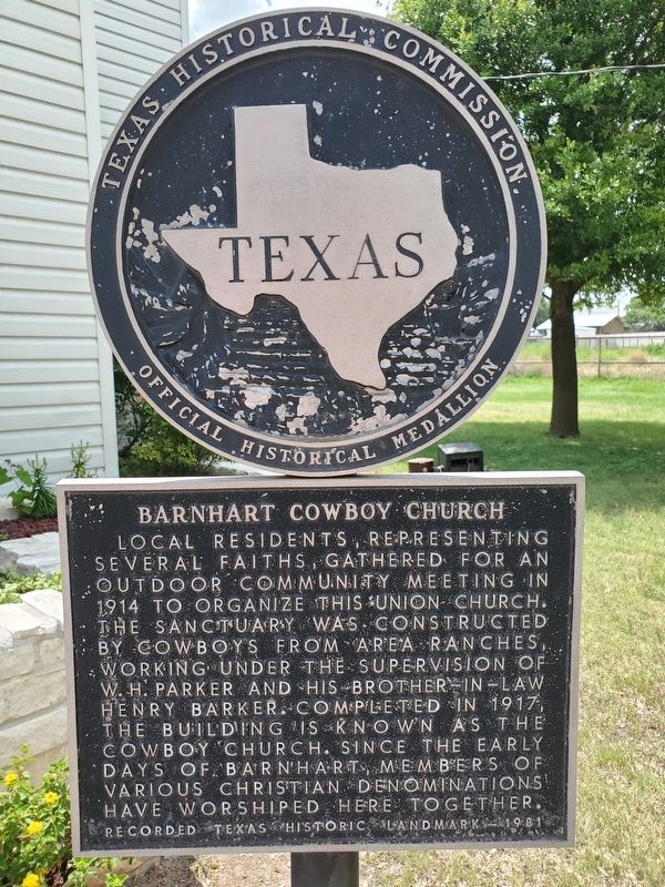 Barnhart Cowboy Church Marker image. Click for full size.