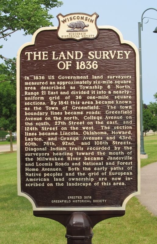 The Land Survey of 1836 Marker image. Click for full size.