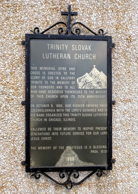 Trinity Slovak Lutheran Church Marker image. Click for full size.