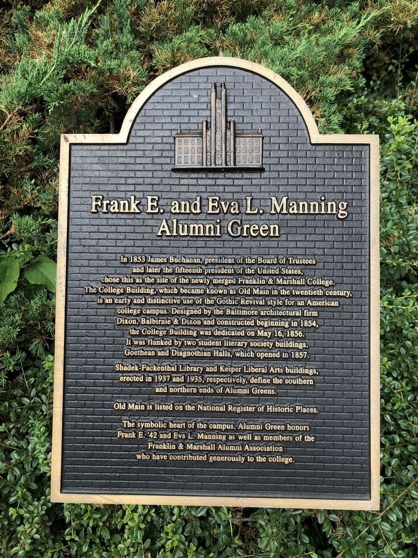 Frank E. and Eva L. Manning Alumni Green Marker image. Click for full size.