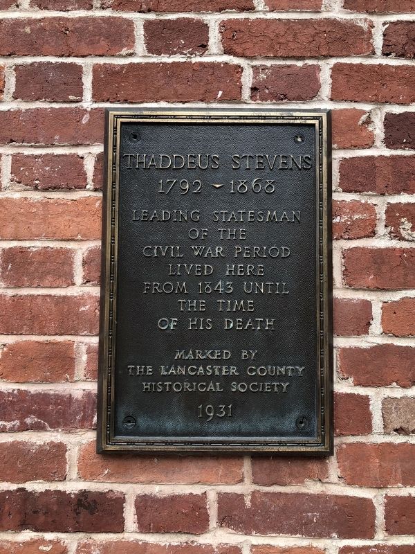 Thaddeus Stevens Marker. Click for full size. Thaddeus Stevens Marker image. Click for full size.