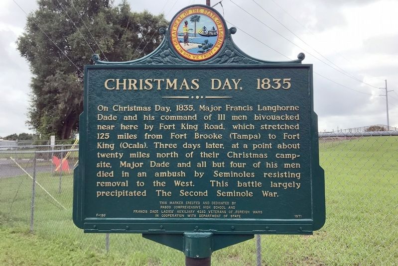 Christmas Day, 1835 Marker image. Click for full size.