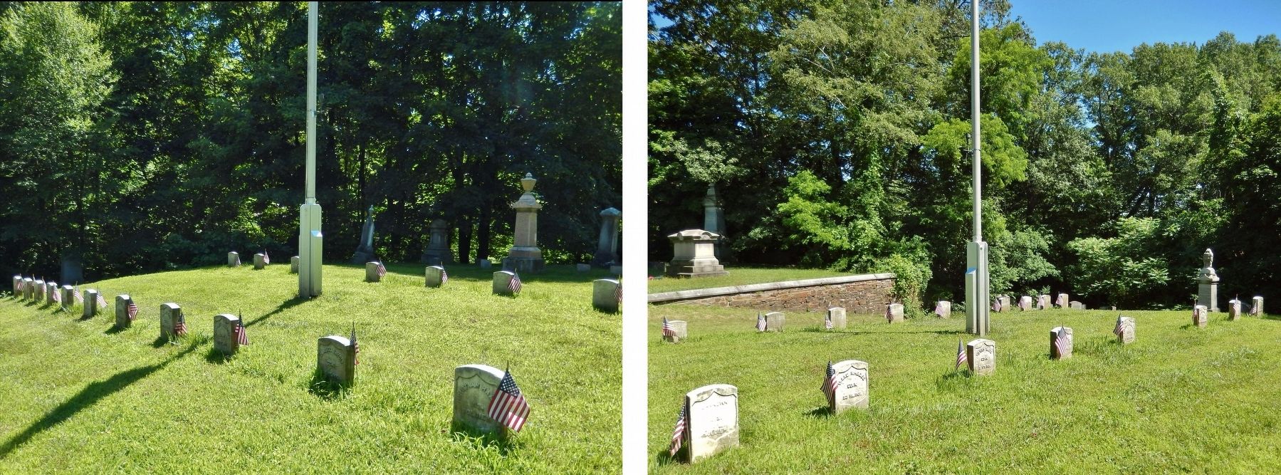 Prospect Hill Soldier's Lot Headstones (<i>views from northeast and northwest</i>) image. Click for full size.