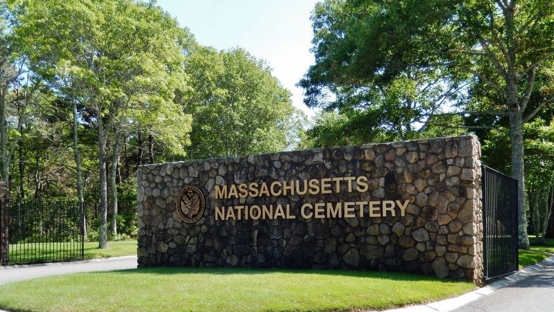 Massachusetts National Cemetery<br>(<i>turn off highway here to access marker</i>) image. Click for full size.