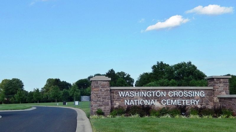 Washington Crossing National Cemetery<br>(<i>turn off Highland Road here to access marker</i>) image. Click for full size.
