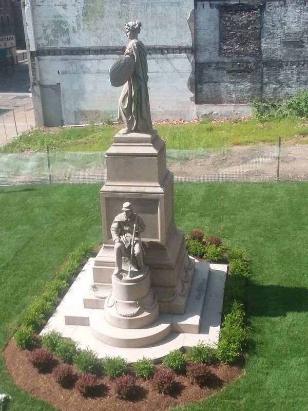 Soldiers' and Sailors' Monument at new location view from West Virginia Independence Hall image. Click for full size.
